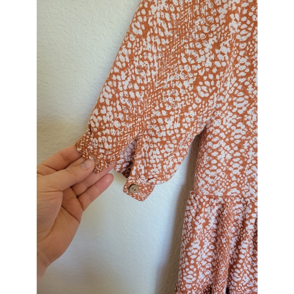 Skylar + Madison drop Waist mini longsleeve dress size Small orange like color. - Picture 6 of 10